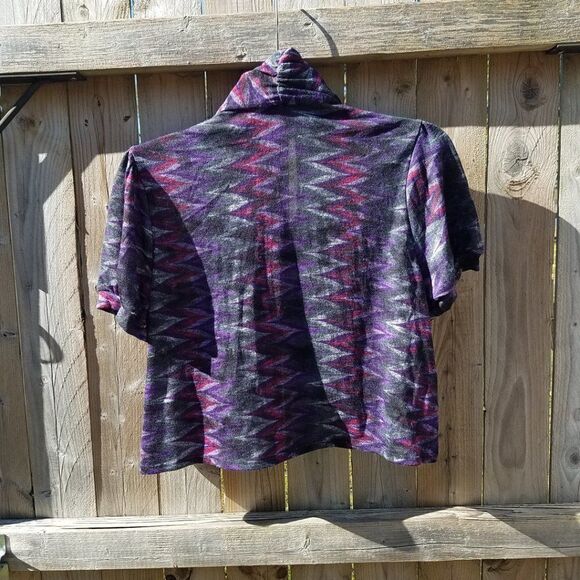 Cardigan Sweater Purple Multi Juniors Small - Picture 4 of 13